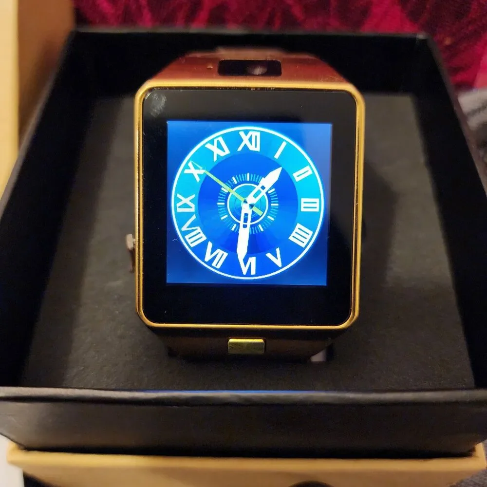 Unbranded Brown And Gold Bluetooth Rechargeable Smart Watch.